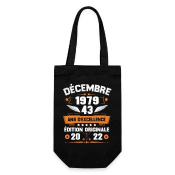 Décembre 1979 Idée Cadeau D'anniversaire 43 Ans - Sac à bouteille - noir - Devant