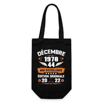 Décembre 1978 Idée Cadeau D'anniversaire 44 Ans - Sac à bouteille - noir - Devant