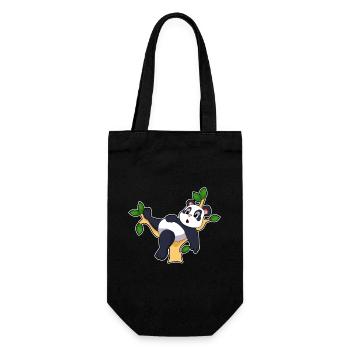 Panda Zweig - Geschenkbeutel für Flaschen - Schwarz - Vorne