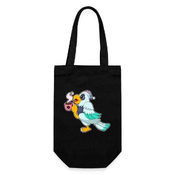 Parrot Cup of Coffee - Gift Bag for Bottles - black - Front