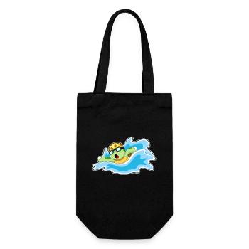 Schildkröte Schwimmen Schwimmbrille Sommer - Geschenkbeutel für Flaschen - Schwarz - Vorne