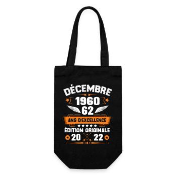 Décembre 1960 Idée Cadeau D'anniversaire 62 Ans - Sac à bouteille - noir - Devant