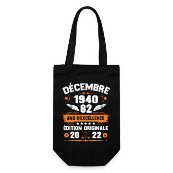 Décembre 1940 Idée Cadeau D'anniversaire 82 Ans - Sac à bouteille - noir - Devant