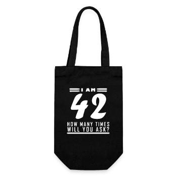 Ich bin 42 – 42. Geburtstag Geschenk - Geschenkbeutel für Flaschen - Schwarz - Vorne