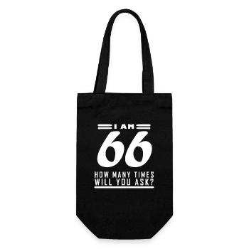 I am 66 – 66th birthday gift - Gift Bag for Bottles - black - Front