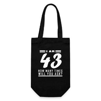 Ich bin 43 – 43. Geburtstag Geschenk - Geschenkbeutel für Flaschen - Schwarz - Vorne