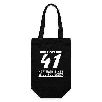 Ich bin 41 – 41. Geburtstag Geschenk - Geschenkbeutel für Flaschen - Schwarz - Vorne
