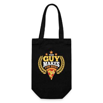 this guy makes the best pizza - Geschenkbeutel für Flaschen - Schwarz - Vorne