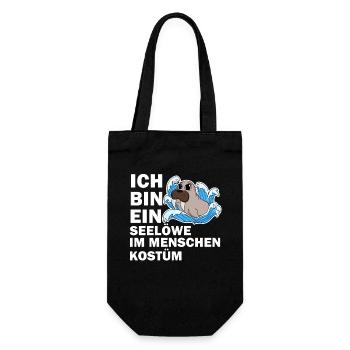 Walross - Geschenkbeutel für Flaschen - Schwarz - Vorne