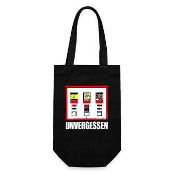 Kaugummiautomat Unvergessen 90er Party 80er Jahre - Geschenkbeutel für Flaschen - Schwarz - Vorne