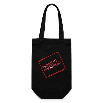 work in progress - Funny Gift Idea for Students - Geschenkbeutel für Flaschen - Schwarz - Vorne