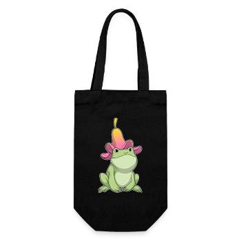 Frog Plumeria - Gift Bag for Bottles - black - Front
