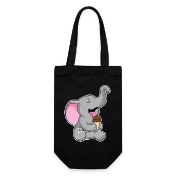Glace gaufre éléphant - Sac à bouteille - noir - Devant