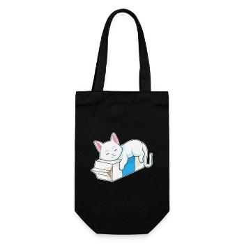 Katze Milch - Geschenkbeutel für Flaschen - Schwarz - Vorne