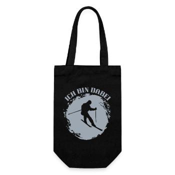 Ich Bin Dabei - Skiing Winter Sports - Geschenkbeutel für Flaschen - Schwarz - Vorne