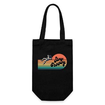 Stay Groovy -Retro Astronaut - Geschenkbeutel für Flaschen - Schwarz - Vorne