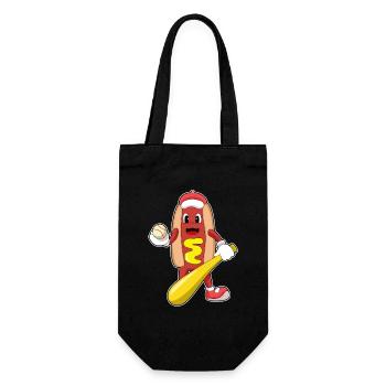 Hotdog Baseball Baseball Bat - Gift Bag for Bottles - black - Front