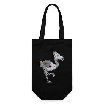 Robot flamant rose - Sac à bouteille - noir - Devant