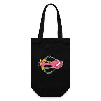 Flamant rose comme une flèche avec arc - Sac à bouteille - noir - Devant