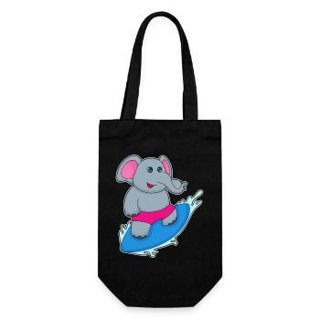 Elephant Surfing Surfboard Summer - Gift Bag for Bottles - black - Front