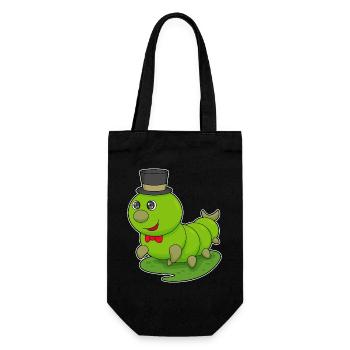 Caterpillar Gentleman Top Hat - Gift Bag for Bottles - black - Front