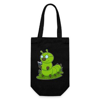 Caterpillar Nerd Book Glasses - Gift Bag for Bottles - black - Front