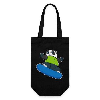 Panda Snowboarder Snowboard - Gift Bag for Bottles - black - Front