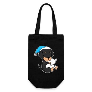 Dog Dog breed Dachshund Dachshund - Gift Bag for Bottles - black - Front