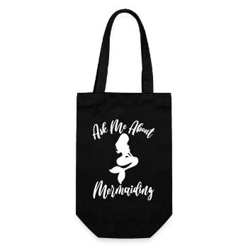Ask Me About Mermaiding Mermaid Themed Swimming Co - Gift Bag for Bottles - black - Front