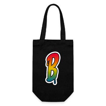 Letter B Graffiti Lettering Alphabet Monogram Init - Gift Bag for Bottles - black - Front
