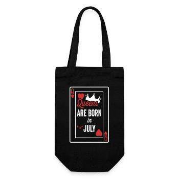 Queens Are Born In July Birthday Date Girls Women - Gift Bag for Bottles - black - Front