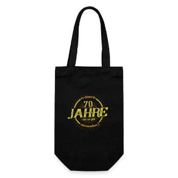 70. Geburtstag es dauerte 70 Jahre so gut - Geschenkbeutel für Flaschen - Schwarz - Vorne