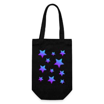 Sterne Sternenpaket Blau-lila - Geschenkbeutel für Flaschen - Schwarz - Vorne