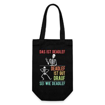 Deadlef Lustiges Skelett Halloween Kostüm Männer - Geschenkbeutel für Flaschen - Schwarz - Vorne