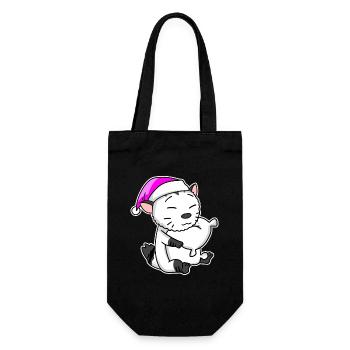 Katze Katzenrasse American Bobtail - Geschenkbeutel für Flaschen - Schwarz - Vorne