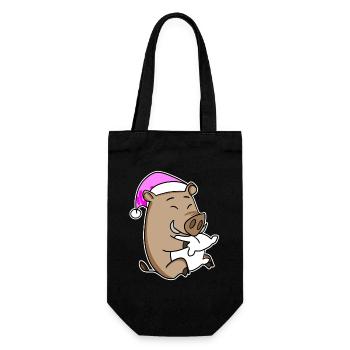 Sanglier avec oreiller et bonnet de couchage - Sac à bouteille - noir - Devant