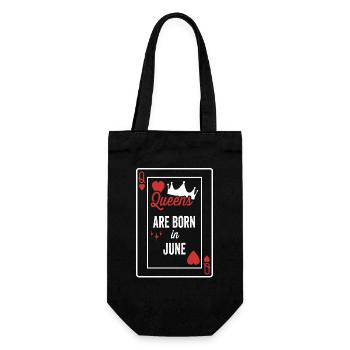 Queens Are Born In June Birthday Date Girls Women - Gift Bag for Bottles - black - Front