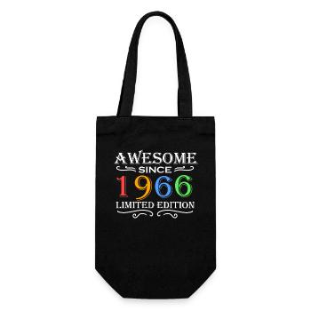 1966 - Jahrgang 1966 - Geschenkbeutel für Flaschen - Schwarz - Vorne