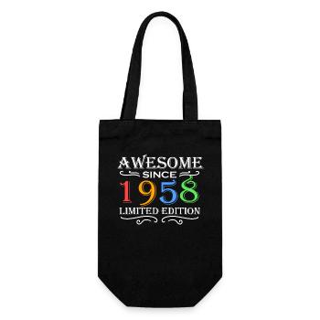 1958 - Born 1958 - Gift Bag for Bottles - black - Front