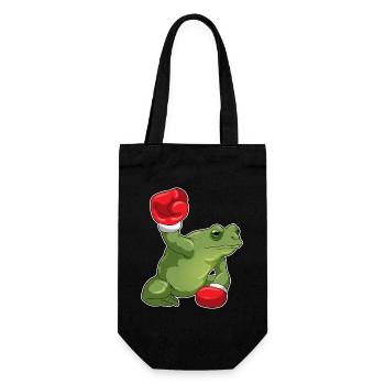 Frog Boxer Boxing Gloves Boxing - Gift Bag for Bottles - black - Front