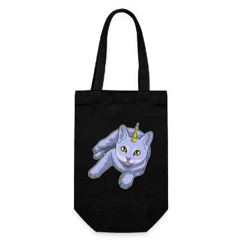 Licorne de chat - Sac à bouteille - noir - Devant