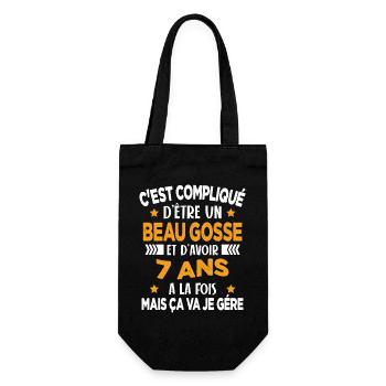 Compliqué d'être un Beau Gosse et D'avoir 7 Ans - Sac à bouteille - noir - Devant
