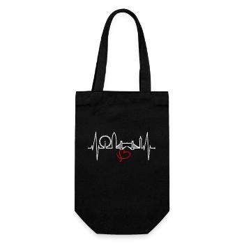 London Heartbeat Skyline England Heart Union Jack - Gift Bag for Bottles - black - Front