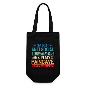 I'm Not Antisocial Paincave Triathlon - Geschenkbeutel für Flaschen - Schwarz - Vorne