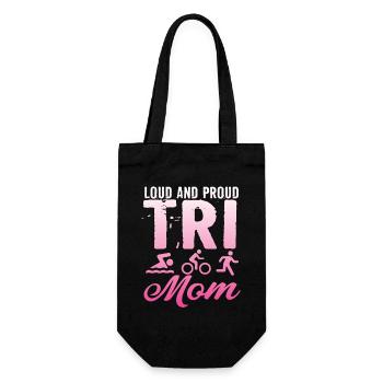 Laute Und Stolze Tri Mom Triathletin - Geschenkbeutel für Flaschen - Schwarz - Vorne