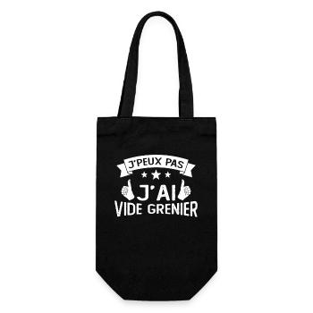 Je peux pas j’ai vide grenier idée cadeau humour - Sac à bouteille - noir - Devant