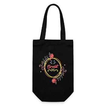 Braut Hochzeit JGA Heirat - Geschenkbeutel für Flaschen - Schwarz - Vorne