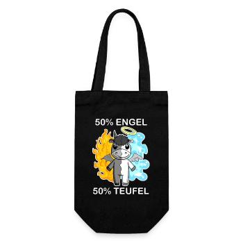 Esel - Engel und Teufel - Geschenkbeutel für Flaschen - Schwarz - Vorne