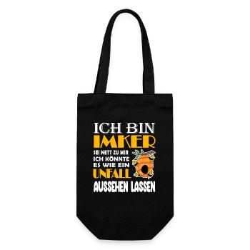 Imker Imkerei Honig Bienen - Geschenkbeutel für Flaschen - Schwarz - Vorne