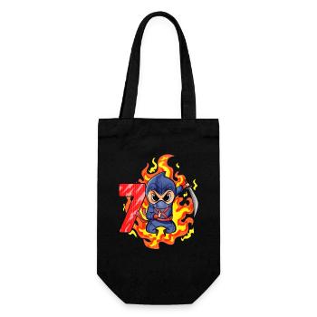7ème anniversaire Garçon de 7 ans Ninja - Sac à bouteille - noir - Devant